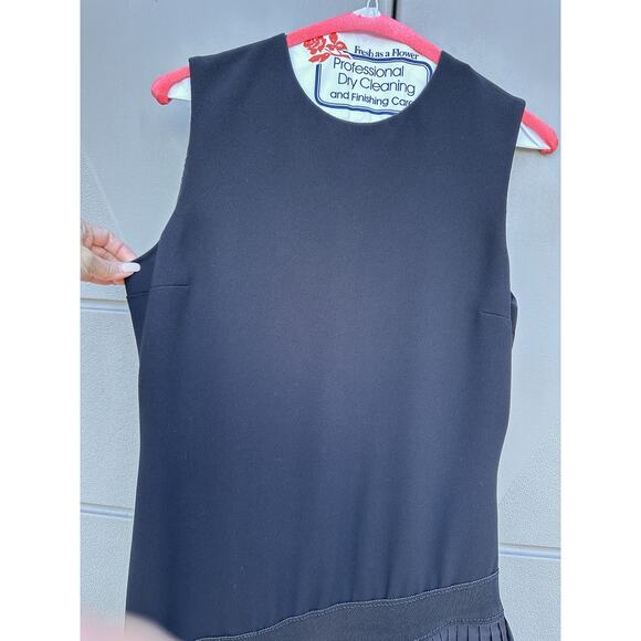 VICTORIA BECKHAM ASYMMETRIC PLEATED TIERED SLEEVELESS CREPE SHIFT DRESS SZ 4 - Picture 7 of 16